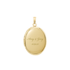 Plain Oval Locket in Sterling Silver 18K Yellow Gold Finish with Optional Engraving (16 x 14 mm - 48 x 39 mm)