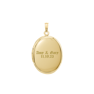 ITI NYC Plain Oval Locket in 14K Gold with Optional Engraving (13 x 10 mm - 21 x 16 mm)