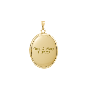 ITI NYC Plain Oval Locket in 14K Gold with Optional Engraving (13 x 10 mm - 21 x 16 mm)