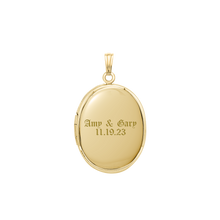 Load image into Gallery viewer, ITI NYC Plain Oval Locket in 14K Gold with Optional Engraving (13 x 10 mm - 21 x 16 mm)
