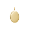 Plain Oval Locket in Sterling Silver 18K Yellow Gold Finish with Optional Engraving (16 x 14 mm - 48 x 39 mm)
