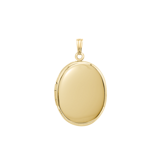 Plain Oval Locket in 14K Gold with Optional Engraving (20 x 11 mm - 30 x 17 mm)