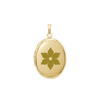 Plain Oval Locket in Sterling Silver 18K Yellow Gold Finish with Optional Engraving (16 x 14 mm - 48 x 39 mm)