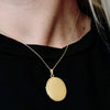 ITI NYC Plain Oval Locket in Sterling Silver 18K Yellow Gold Finish with Optional Engraving (23 x 14 mm - 57 x 39 mm)