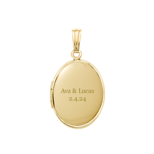 Load image into Gallery viewer, ITI NYC Plain Oval Locket in Sterling Silver 18K Yellow Gold Finish with Optional Engraving (23 x 14 mm - 57 x 39 mm)
