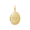 Plain Oval Locket in Sterling Silver 18K Yellow Gold Finish with Optional Engraving (16 x 14 mm - 48 x 39 mm)