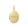 Plain Oval Locket in Sterling Silver 18K Yellow Gold Finish with Optional Engraving (16 x 14 mm - 48 x 39 mm)