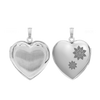 ITI NYC Hand Engraved Design Heart Locket in Sterling Silver with Optional Engraving (31 x 22 mm)