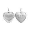 ITI NYC Hand Engraved Design Heart Locket in Sterling Silver with Optional Engraving (31 x 22 mm)