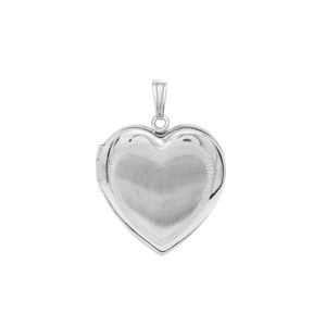 ITI NYC Hand Engraved Design Heart Locket in Sterling Silver with Optional Engraving (31 x 22 mm)