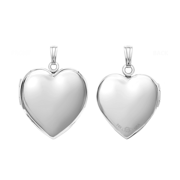 ITI NYC Plain Heart Locket in 14K Gold with Optional Engraving (13 mm - 19 mm)