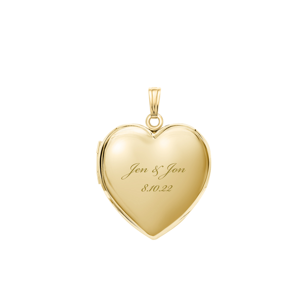 ITI NYC Plain Heart Locket in 14K Gold with Optional Engraving (13 mm - 19 mm)