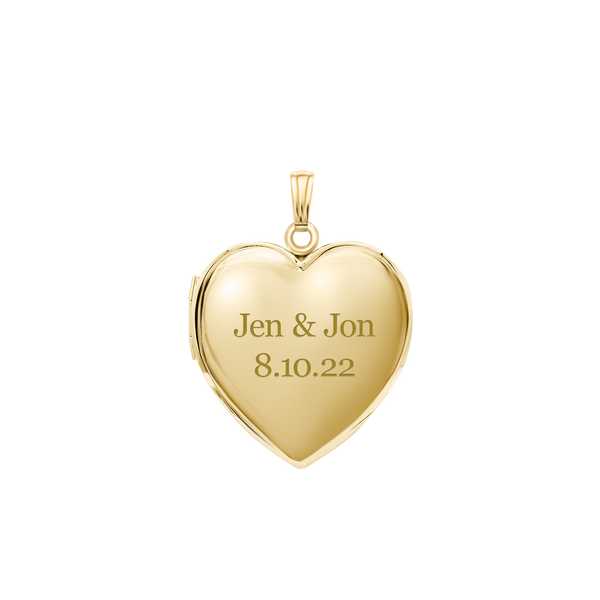 ITI NYC Plain Heart Locket in 14K Gold with Optional Engraving (13 mm - 19 mm)