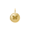 Plain Round Locket in 14K Gold with Optional Engraving (14 mm - 19 mm)