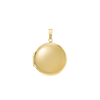 Plain Round Locket in 14K Gold with Optional Engraving (14 mm - 19 mm)