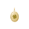 Plain Oval Locket in Sterling Silver 18K Yellow Gold Finish with Optional Engraving (16 x 14 mm - 48 x 39 mm)
