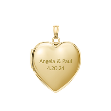 Load image into Gallery viewer, ITI NYC Plain Heart Locket in Sterling Silver 18K Yellow Gold Finish with Optional Engraving (22 x 15 mm - 34 x 26 mm)
