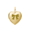 Plain Heart Locket in Sterling Silver 18K Yellow Gold Finish with Optional Engraving (15 mm - 26 mm)