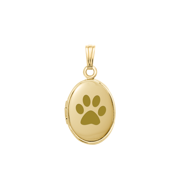 Plain Oval Locket in 14K Gold with Optional Engraving (20 x 11 mm - 30 x 17 mm)