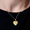ITI NYC Plain Heart Locket in Sterling Silver 18K Yellow Gold Finish with Optional Engraving (22 x 15 mm - 34 x 26 mm)
