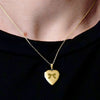 ITI NYC Plain Heart Locket in Sterling Silver 18K Yellow Gold Finish with Optional Engraving (22 x 15 mm - 34 x 26 mm)