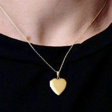 Load image into Gallery viewer, ITI NYC Plain Heart Locket in Sterling Silver 18K Yellow Gold Finish with Optional Engraving (22 x 15 mm - 34 x 26 mm)
