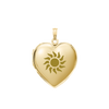 Plain Heart Locket in Sterling Silver 18K Yellow Gold Finish with Optional Engraving (15 mm - 26 mm)