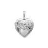 ITI NYC Hand Engraved Design Heart Locket in Sterling Silver with Optional Engraving (31 x 22 mm)