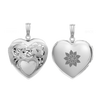 ITI NYC Hand Engraved Design Heart Locket in Sterling Silver with Optional Engraving (31 x 22 mm)