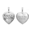 ITI NYC Hand Engraved Design Heart Locket in Sterling Silver with Optional Engraving (31 x 22 mm)