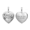 ITI NYC Hand Engraved Design Heart Locket in Sterling Silver with Optional Engraving (31 x 22 mm)
