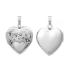 Hand Engraved Design Heart Locket in Sterling Silver with Optional Engraving (20 mm)