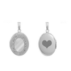 Hand Engraved Design Oval Locket in Sterling Silver with Optional Engraving (16 x 14 mm - 21 x 16 mm)