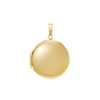 Plain Round Locket in 14K Gold with Optional Engraving (14 mm - 19 mm)