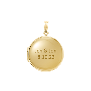 ITI NYC Plain Round Locket in 14K Gold with Optional Engraving (13 mm - 23 mm)