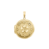 ITI NYC Special Order Only: Embossed Round Locket in 14K Yellow Gold (31 x 23 mm)