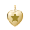 Plain Heart Locket in Sterling Silver 18K Yellow Gold Finish with Optional Engraving (15 mm - 26 mm)