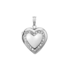 Heart Engraved Design Locket with Austrian Crystals (Not Diamonds) in Sterling Silver with Optional Engraving (19 mm)