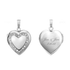 Heart Engraved Design Locket with Austrian Crystals (Not Diamonds) in Sterling Silver with Optional Engraving (19 mm)