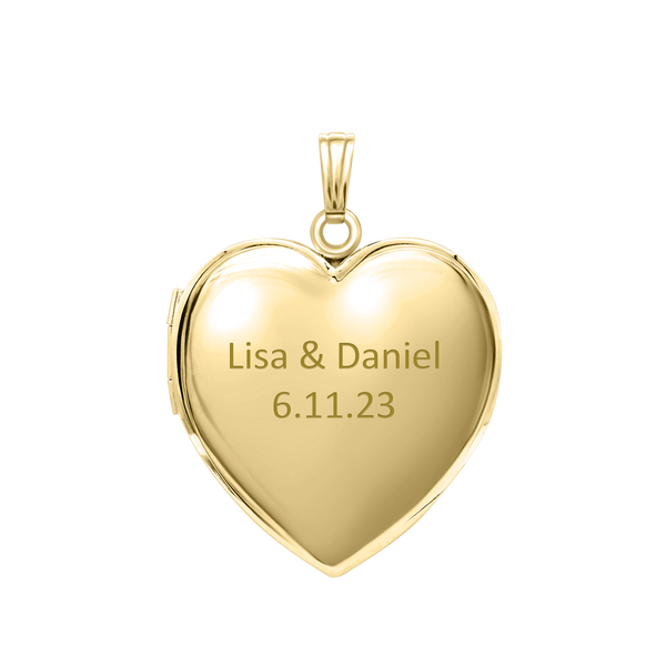 ITI NYC Plain Heart Locket in 14K Gold Filled with Optional Engraving (20 x 13 mm - 30 x 23 mm)