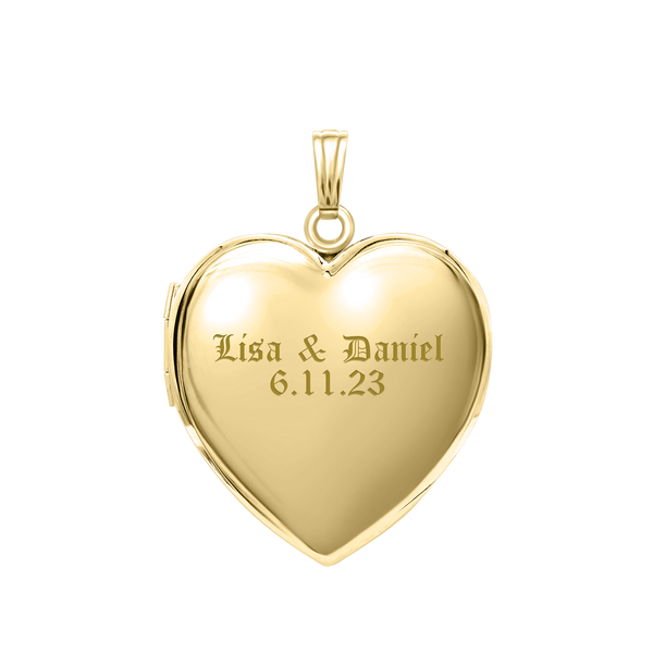 ITI NYC Plain Heart Locket in 14K Gold Filled with Optional Engraving (20 x 13 mm - 30 x 23 mm)