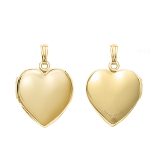 ITI NYC Plain Heart Locket in 14K Gold Filled with Optional Engraving (20 x 13 mm - 30 x 23 mm)