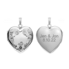 ITI NYC Hand Engraved Design Heart Locket in Sterling Silver with Optional Engraving (34 x 26 mm)