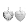 ITI NYC Hand Engraved Design Heart Locket in Sterling Silver with Optional Engraving (34 x 26 mm)