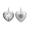 Hand Engraved Design Heart Locket in Sterling Silver with Optional Engraving (26 mm)