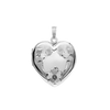 Hand Engraved Design Heart Locket in Sterling Silver with Optional Engraving (26 mm)