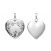ITI NYC Hand Engraved Design Heart Locket in Sterling Silver with Optional Engraving (34 x 26 mm)