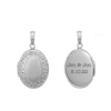 Hand Engraved Design Oval Locket in Sterling Silver with Optional Engraving (16 x 14 mm - 21 x 16 mm)