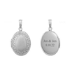 Hand Engraved Design Oval Locket in Sterling Silver with Optional Engraving (16 x 14 mm - 21 x 16 mm)
