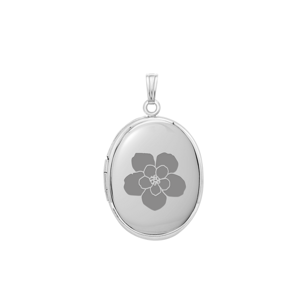 Plain Oval Locket in Sterling Silver with Optional Engraving (16 x 14 mm - 48 x 39 mm)
